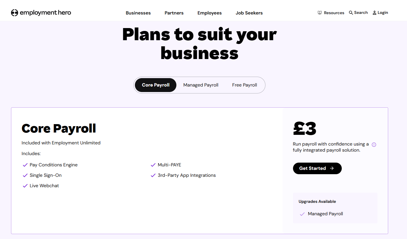 Employment Hero Payroll Software Pricing UK 