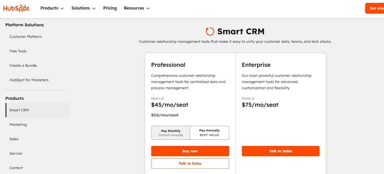 HubSpot CRM Pricing