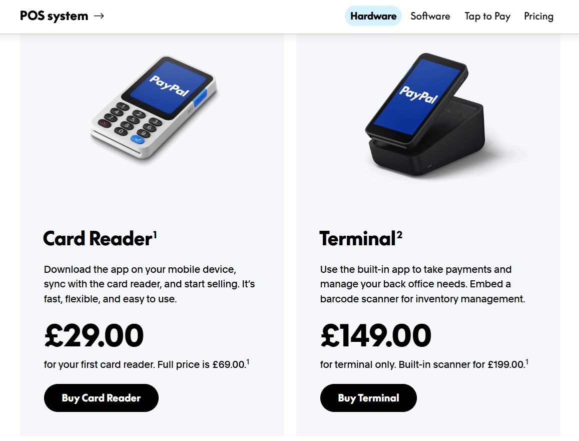 Paypal reader cost UK