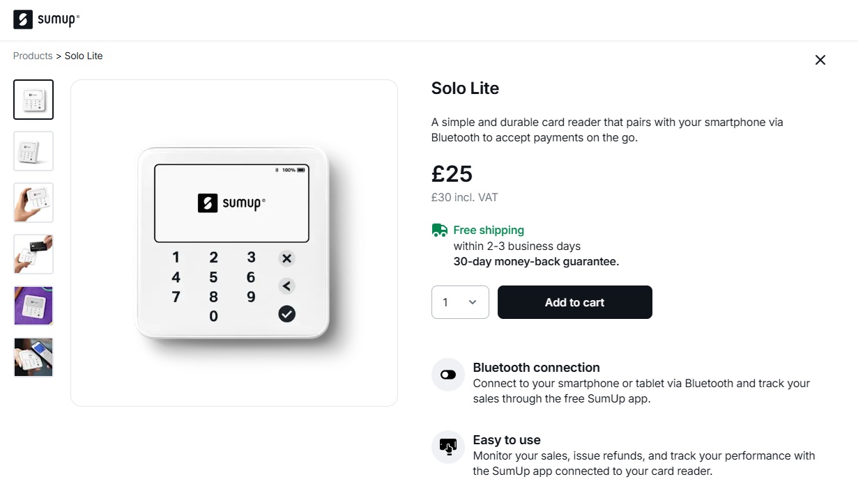 SumUp reader cost UK